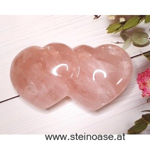 Doppel-Herz Rosenquarz 'groß'